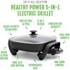 imageGreenLife 12quot 5QT Square Electric Skillet Glass Vented Lid Ceramic PFASFree Nonstick Coated Interior Adjustable Temperature Control Cool Touch Handles Quick Even Heating Scratch ResistantBlackBlack
