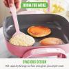 imageGreenLife 12quot 5QT Square Electric Skillet Glass Vented Lid Ceramic PFASFree Nonstick Coated Interior Adjustable Temperature Control Cool Touch Handles Quick Even Heating Scratch ResistantBlackPink