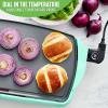 imageGreenLife 20 Extra Large Electric Griddle NonToxic PFAS ampamp PFOAFree Ceramic Nonstick Temperature Control Quick Even Heating Removable Drip Tray Pancakes Eggs Sausage Easy Clean BlackTurquoise