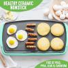 imageGreenLife 20 Extra Large Electric Griddle NonToxic PFAS ampamp PFOAFree Ceramic Nonstick Temperature Control Quick Even Heating Removable Drip Tray Pancakes Eggs Sausage Easy Clean BlackTurquoise