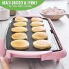 imageGreenLife 20 Extra Large Electric Griddle NonToxic PFAS ampamp PFOAFree Ceramic Nonstick Temperature Control Quick Even Heating Removable Drip Tray Pancakes Eggs Sausage Easy Clean BlackSoft Pink
