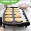 imageGreenLife 20 Extra Large Electric Griddle NonToxic PFAS ampamp PFOAFree Ceramic Nonstick Temperature Control Quick Even Heating Removable Drip Tray Pancakes Eggs Sausage Easy Clean BlackBlack