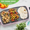 imageGreenLife 20 Extra Large Electric Griddle NonToxic PFAS ampamp PFOAFree Ceramic Nonstick Temperature Control Quick Even Heating Removable Drip Tray Pancakes Eggs Sausage Easy Clean BlackSoft Pink