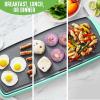 imageGreenLife 20 Extra Large Electric Griddle NonToxic PFAS ampamp PFOAFree Ceramic Nonstick Temperature Control Quick Even Heating Removable Drip Tray Pancakes Eggs Sausage Easy Clean BlackTurquoise