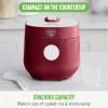 imageGreenLife 4Cup Digital Rice Cooker PFAS ampamp PFOAFree Removable Ceramic Dishwasher Safe Pot Healthy Cooking Oats Grains ampamp More Auto Presets Touchscreen Delay ampamp Keep Warm Paddle Included BlackRed