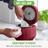 imageGreenLife 4Cup Digital Rice Cooker PFAS ampamp PFOAFree Removable Ceramic Dishwasher Safe Pot Healthy Cooking Oats Grains ampamp More Auto Presets Touchscreen Delay ampamp Keep Warm Paddle Included BlackRed
