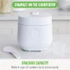imageGreenLife 4Cup Digital Rice Cooker PFAS ampamp PFOAFree Removable Ceramic Dishwasher Safe Pot Healthy Cooking Oats Grains ampamp More Auto Presets Touchscreen Delay ampamp Keep Warm Paddle Included BlackWhite
