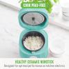 imageGreenLife 4Cup Digital Rice Cooker PFAS ampamp PFOAFree Removable Ceramic Dishwasher Safe Pot Healthy Cooking Oats Grains ampamp More Auto Presets Touchscreen Delay ampamp Keep Warm Paddle Included BlackTurquoise