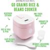 imageGreenLife 4Cup Digital Rice Cooker PFAS ampamp PFOAFree Removable Ceramic Dishwasher Safe Pot Healthy Cooking Oats Grains ampamp More Auto Presets Touchscreen Delay ampamp Keep Warm Paddle Included BlackPink