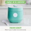 imageGreenLife 4Cup Digital Rice Cooker PFAS ampamp PFOAFree Removable Ceramic Dishwasher Safe Pot Healthy Cooking Oats Grains ampamp More Auto Presets Touchscreen Delay ampamp Keep Warm Paddle Included BlackTurquoise