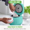 imageGreenLife 4Cup Digital Rice Cooker PFAS ampamp PFOAFree Removable Ceramic Dishwasher Safe Pot Healthy Cooking Oats Grains ampamp More Auto Presets Touchscreen Delay ampamp Keep Warm Paddle Included BlackTurquoise