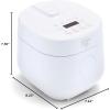 imageGreenLife 4Cup Digital Rice Cooker PFAS ampamp PFOAFree Removable Ceramic Dishwasher Safe Pot Healthy Cooking Oats Grains ampamp More Auto Presets Touchscreen Delay ampamp Keep Warm Paddle Included BlackWhite