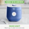 imageGreenLife 4Cup Digital Rice Cooker PFAS ampamp PFOAFree Removable Ceramic Dishwasher Safe Pot Healthy Cooking Oats Grains ampamp More Auto Presets Touchscreen Delay ampamp Keep Warm Paddle Included BlackNight Blue