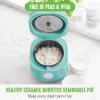 imageGreenLife 4Cup Digital Rice Cooker PFAS ampamp PFOAFree Removable Ceramic Dishwasher Safe Pot Healthy Cooking Oats Grains ampamp More Auto Presets Touchscreen Delay ampamp Keep Warm Paddle Included BlackTurquoise