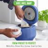 imageGreenLife 4Cup Digital Rice Cooker PFAS ampamp PFOAFree Removable Ceramic Dishwasher Safe Pot Healthy Cooking Oats Grains ampamp More Auto Presets Touchscreen Delay ampamp Keep Warm Paddle Included BlackNight Blue