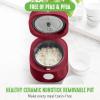imageGreenLife 4Cup Digital Rice Cooker PFAS ampamp PFOAFree Removable Ceramic Dishwasher Safe Pot Healthy Cooking Oats Grains ampamp More Auto Presets Touchscreen Delay ampamp Keep Warm Paddle Included BlackRed