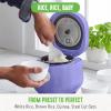 imageGreenLife 4Cup Digital Rice Cooker PFAS ampamp PFOAFree Removable Ceramic Dishwasher Safe Pot Healthy Cooking Oats Grains ampamp More Auto Presets Touchscreen Delay ampamp Keep Warm Paddle Included BlackPeriwinkle