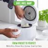 imageGreenLife 4Cup Digital Rice Cooker PFAS ampamp PFOAFree Removable Ceramic Dishwasher Safe Pot Healthy Cooking Oats Grains ampamp More Auto Presets Touchscreen Delay ampamp Keep Warm Paddle Included BlackWhite