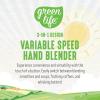 imageGreenLife 500Watt Immersion Electric Handheld Stick Blender with Stainless Steel Blades Whisk Frother Measuring Cup and Lid Soups Puree Cake MultiSpeed Control Portable BlackPink