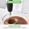 imageGreenLife 500Watt Immersion Electric Handheld Stick Blender with Stainless Steel Blades Whisk Frother Measuring Cup and Lid Soups Puree Cake MultiSpeed Control Portable BlackBlack