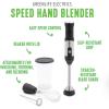 imageGreenLife 500Watt Immersion Electric Handheld Stick Blender with Stainless Steel Blades Whisk Frother Measuring Cup and Lid Soups Puree Cake MultiSpeed Control Portable BlackBlack