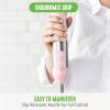 imageGreenLife 500Watt Immersion Electric Handheld Stick Blender with Stainless Steel Blades Whisk Frother Measuring Cup and Lid Soups Puree Cake MultiSpeed Control Portable BlackPink