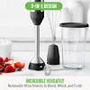 imageGreenLife 500Watt Immersion Electric Handheld Stick Blender with Stainless Steel Blades Whisk Frother Measuring Cup and Lid Soups Puree Cake MultiSpeed Control Portable BlackBlack
