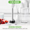 imageGreenLife 500Watt Immersion Electric Handheld Stick Blender with Stainless Steel Blades Whisk Frother Measuring Cup and Lid Soups Puree Cake MultiSpeed Control Portable BlackWhite