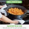 imageGreenLife 6 QT Ceramic Slow Cooker PFASFree Programmable Removable Healthy Nonstick Pot for large families Sear on Stovetop Keep Warm Digital Timer Dishwasher Safe Glass Lid ampamp Crock BlueBlack