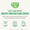 imageGreenLife 6 QT Ceramic Slow Cooker PFASFree Programmable Removable Healthy Nonstick Pot for large families Sear on Stovetop Keep Warm Digital Timer Dishwasher Safe Glass Lid ampamp Crock BlueWhite
