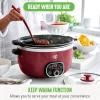 imageGreenLife 6 QT Ceramic Slow Cooker PFASFree Programmable Removable Healthy Nonstick Pot for large families Sear on Stovetop Keep Warm Digital Timer Dishwasher Safe Glass Lid ampamp Crock BlueRed