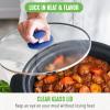imageGreenLife 6 QT Ceramic Slow Cooker PFASFree Programmable Removable Healthy Nonstick Pot for large families Sear on Stovetop Keep Warm Digital Timer Dishwasher Safe Glass Lid ampamp Crock BlueNight Blue
