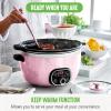 imageGreenLife 6 QT Ceramic Slow Cooker PFASFree Programmable Removable Healthy Nonstick Pot for large families Sear on Stovetop Keep Warm Digital Timer Dishwasher Safe Glass Lid ampamp Crock BluePink