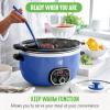 imageGreenLife 6 QT Ceramic Slow Cooker PFASFree Programmable Removable Healthy Nonstick Pot for large families Sear on Stovetop Keep Warm Digital Timer Dishwasher Safe Glass Lid ampamp Crock BlueNight Blue
