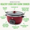 imageGreenLife 6 QT Ceramic Slow Cooker PFASFree Programmable Removable Healthy Nonstick Pot for large families Sear on Stovetop Keep Warm Digital Timer Dishwasher Safe Glass Lid ampamp Crock BlueRed