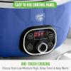 imageGreenLife 6 QT Ceramic Slow Cooker PFASFree Programmable Removable Healthy Nonstick Pot for large families Sear on Stovetop Keep Warm Digital Timer Dishwasher Safe Glass Lid ampamp Crock BlueNight Blue