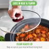 imageGreenLife 6 QT Ceramic Slow Cooker PFASFree Programmable Removable Healthy Nonstick Pot for large families Sear on Stovetop Keep Warm Digital Timer Dishwasher Safe Glass Lid ampamp Crock BlueRed