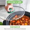 imageGreenLife 6 QT Ceramic Slow Cooker PFASFree Programmable Removable Healthy Nonstick Pot for large families Sear on Stovetop Keep Warm Digital Timer Dishwasher Safe Glass Lid ampamp Crock BlueTurquoise