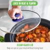 imageGreenLife 6 QT Ceramic Slow Cooker PFASFree Programmable Removable Healthy Nonstick Pot for large families Sear on Stovetop Keep Warm Digital Timer Dishwasher Safe Glass Lid ampamp Crock BluePeriwinkle