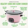 imageGreenLife 6 QT Ceramic Slow Cooker PFASFree Programmable Removable Healthy Nonstick Pot for large families Sear on Stovetop Keep Warm Digital Timer Dishwasher Safe Glass Lid ampamp Crock BluePink