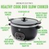 imageGreenLife 6 QT Ceramic Slow Cooker PFASFree Programmable Removable Healthy Nonstick Pot for large families Sear on Stovetop Keep Warm Digital Timer Dishwasher Safe Glass Lid ampamp Crock BlueBlack