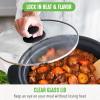 imageGreenLife 6 QT Ceramic Slow Cooker PFASFree Programmable Removable Healthy Nonstick Pot for large families Sear on Stovetop Keep Warm Digital Timer Dishwasher Safe Glass Lid ampamp Crock BlueBlack