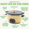 imageGreenLife 6 QT Ceramic Slow Cooker PFASFree Programmable Removable Healthy Nonstick Pot for large families Sear on Stovetop Keep Warm Digital Timer Dishwasher Safe Glass Lid ampamp Crock BlueYellow