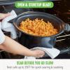 imageGreenLife 6 QT Ceramic Slow Cooker PFASFree Programmable Removable Healthy Nonstick Pot for large families Sear on Stovetop Keep Warm Digital Timer Dishwasher Safe Glass Lid ampamp Crock BluePeriwinkle