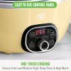 imageGreenLife 6 QT Ceramic Slow Cooker PFASFree Programmable Removable Healthy Nonstick Pot for large families Sear on Stovetop Keep Warm Digital Timer Dishwasher Safe Glass Lid ampamp Crock BlueYellow