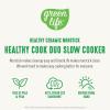 imageGreenLife 6 QT Ceramic Slow Cooker PFASFree Programmable Removable Healthy Nonstick Pot for large families Sear on Stovetop Keep Warm Digital Timer Dishwasher Safe Glass Lid ampamp Crock BlueBlack