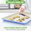 imageGreenLife Bakeware Healthy Ceramic Nonstick 18quot x 13quot Half Cookie Sheet Baking Pan PFASFree BlackPeriwinkle