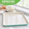 imageGreenLife Bakeware Healthy Ceramic Nonstick 18quot x 13quot Half Cookie Sheet Baking Pan PFASFree BlackTurquoise