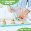 imageGreenLife Bakeware Healthy Ceramic Nonstick 18quot x 13quot Half Cookie Sheet Baking Pan PFASFree BlackTurquoise