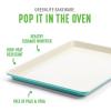 imageGreenLife Bakeware Healthy Ceramic Nonstick 18quot x 13quot Half Cookie Sheet Baking Pan PFASFree BlackTurquoise